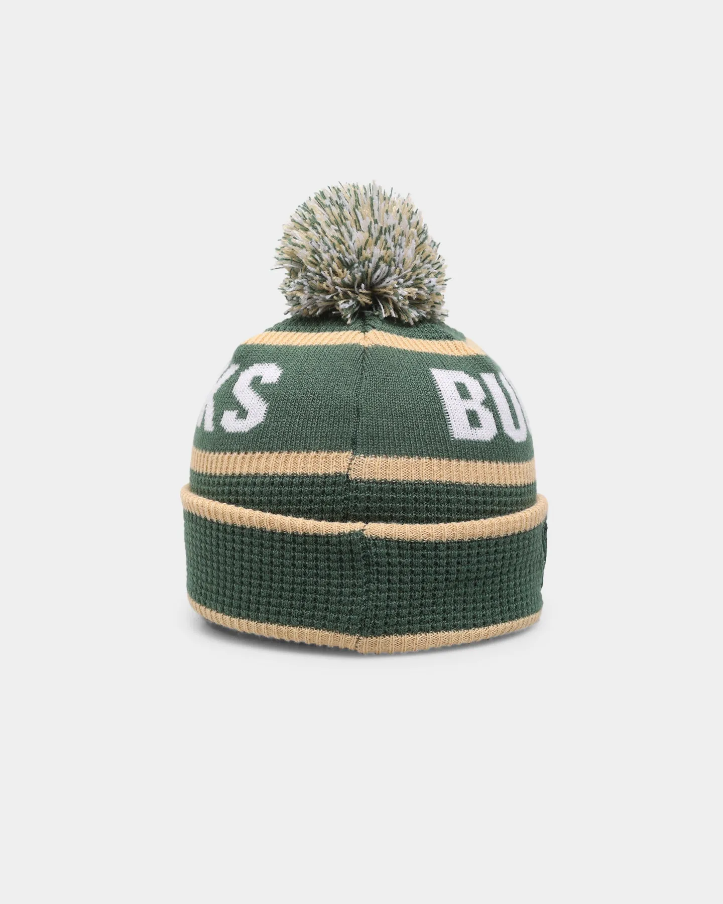 New Era Kids' Milwaukee Bucks Pom Waffle Knit Beanie Original Team Colours