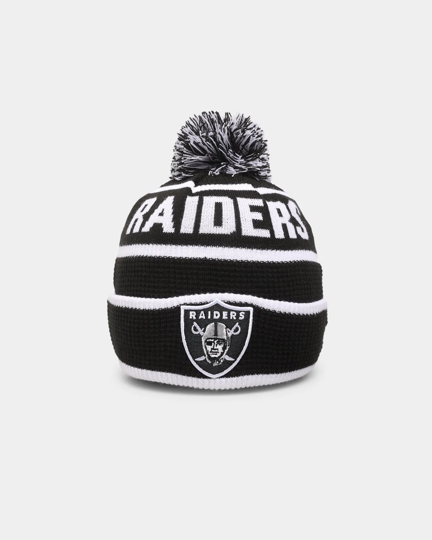 New Era Las Vegas Raiders Pom Waffle Knit Beanie Original Team Colours