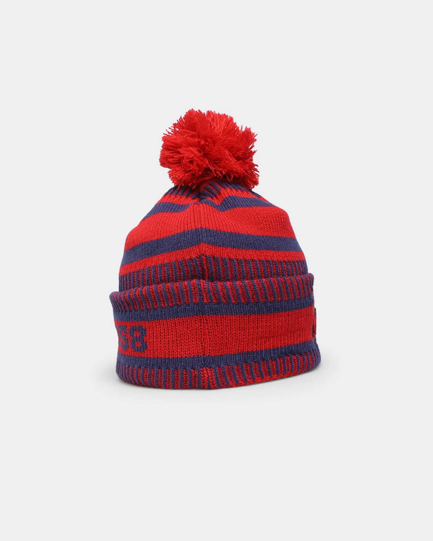 New Era Melbourne Demons AFL Opening Bounce 2022 EST Pom Wordmark Beanie Navy