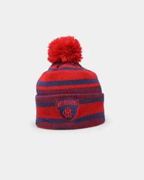 New Era Melbourne Demons AFL Opening Bounce 2022 EST Pom Wordmark Beanie Navy