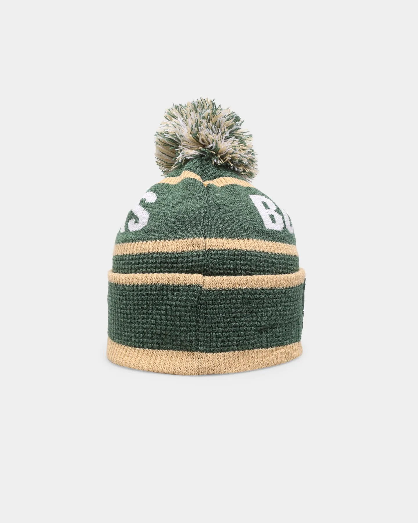 New Era Milwaukee Bucks Pom Waffle Knit Beanie Original Team Colours