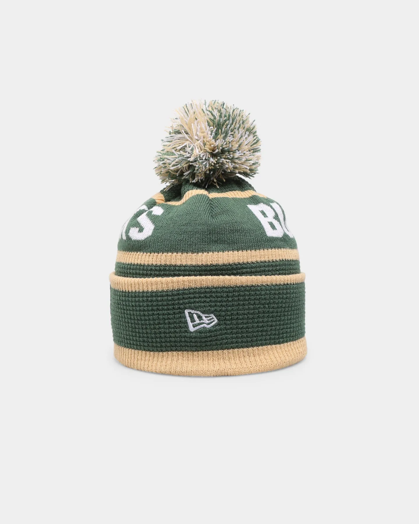 New Era Milwaukee Bucks Pom Waffle Knit Beanie Original Team Colours