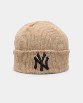 New Era New York Yankees Cuff Thin Knit Beanie Camel/Black