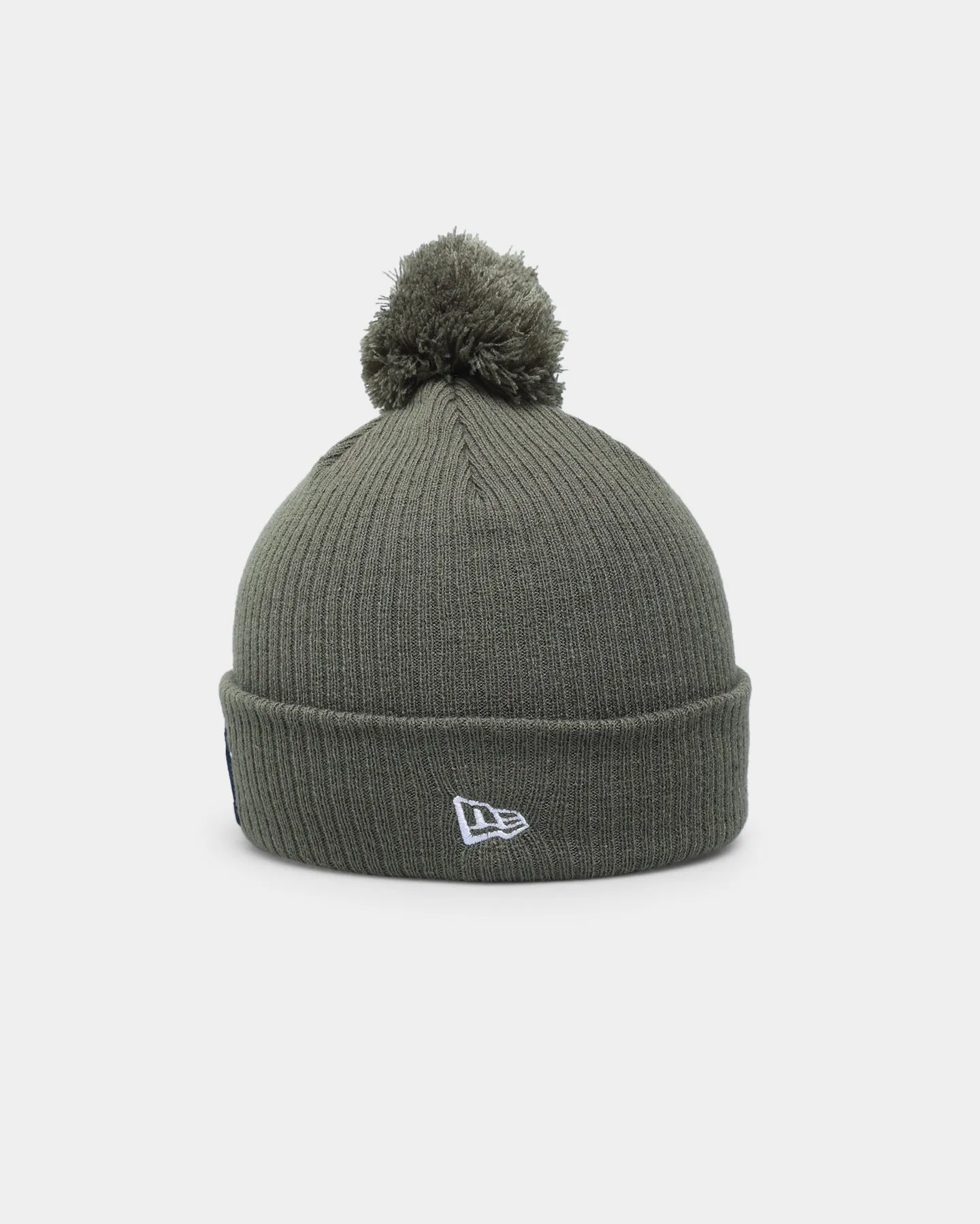 New Era New York Yankees Pom Knit Beanie Olive