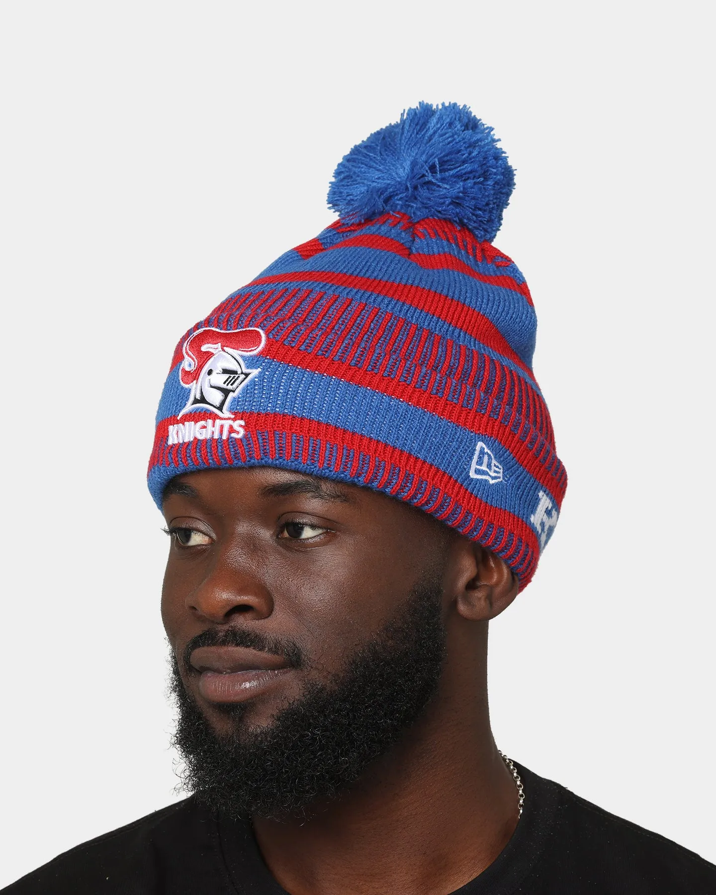 New Era Newcastle Knights NRL Kick Off 2022 Pom Wordmark Beanie Medium Blue