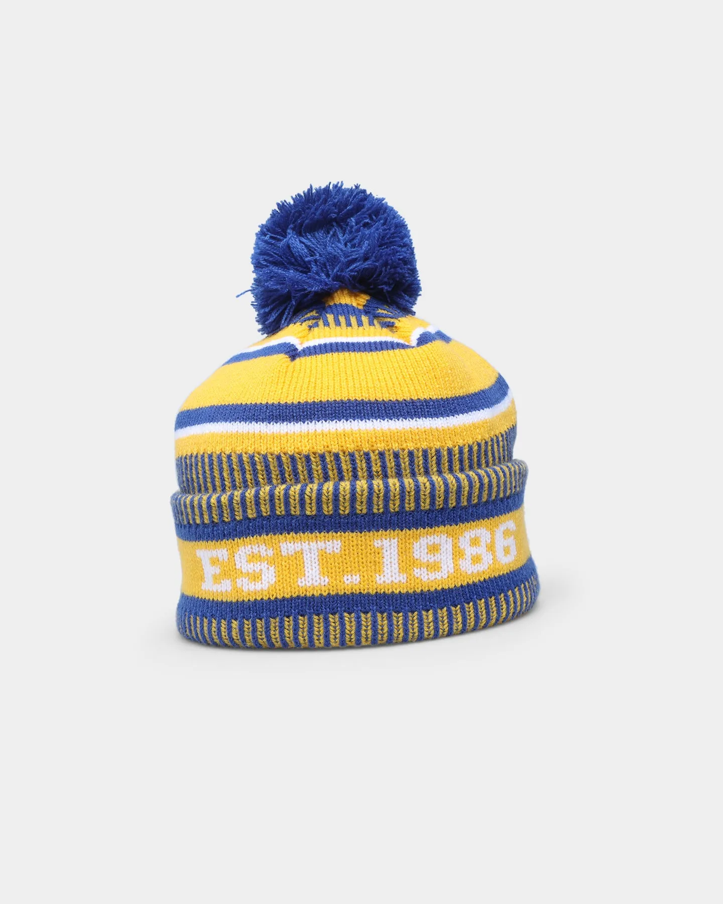 New Era West Coast Eagles AFL Opening Bounce 2022 Pom Wordmark Beanie Medium Blue