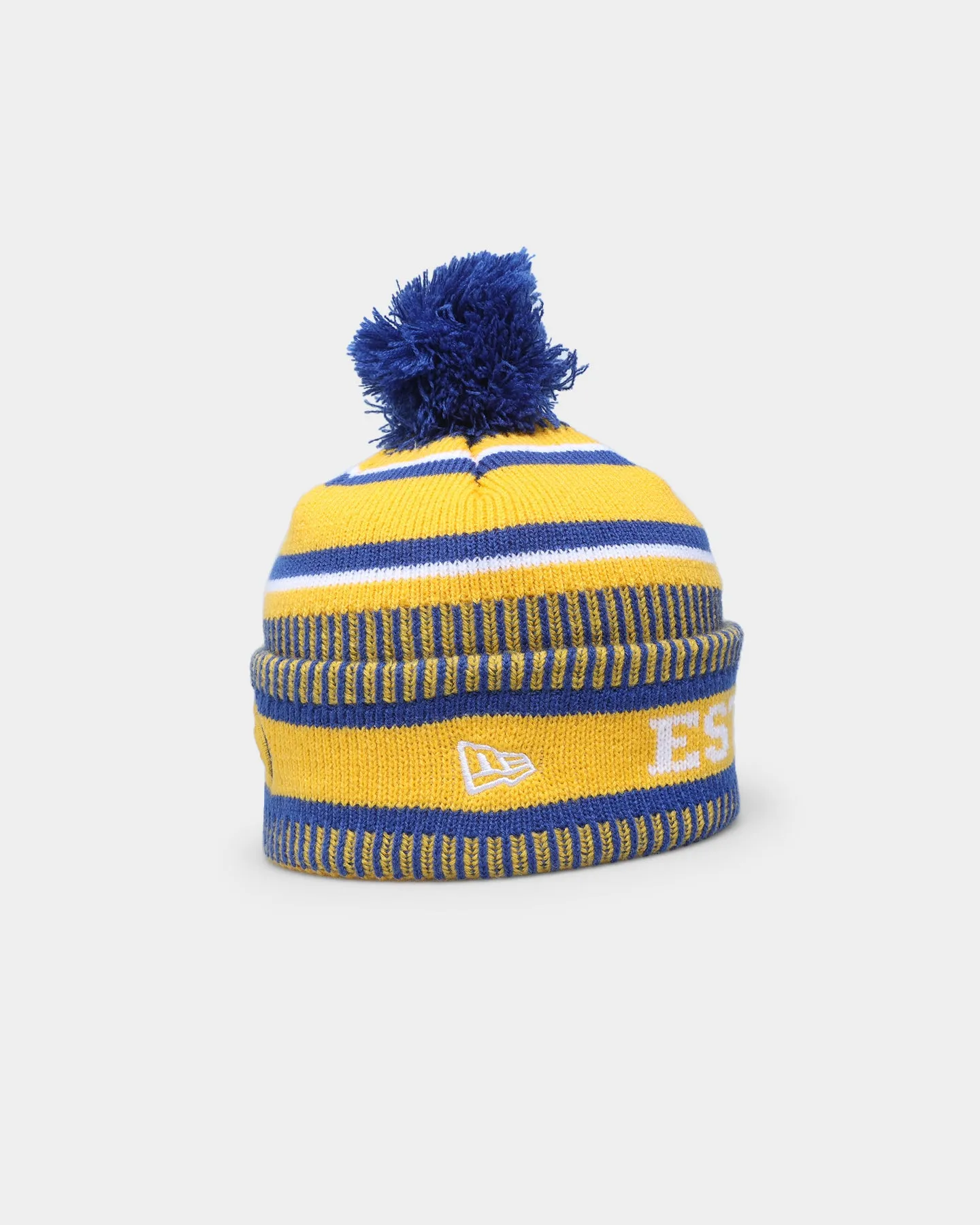 New Era West Coast Eagles AFL Opening Bounce 2022 Pom Wordmark Beanie Medium Blue