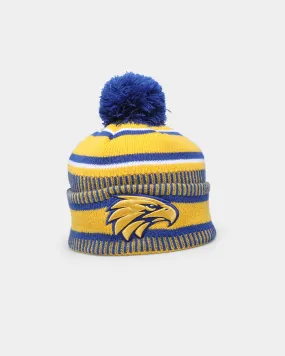 New Era West Coast Eagles AFL Opening Bounce 2022 Pom Wordmark Beanie Medium Blue