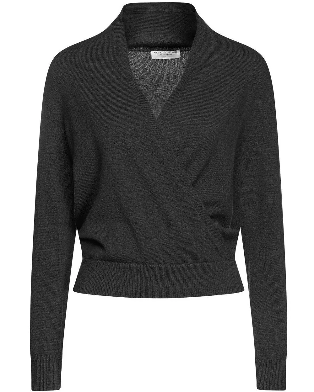 Noir Cashmere Knit Wrap Sweater