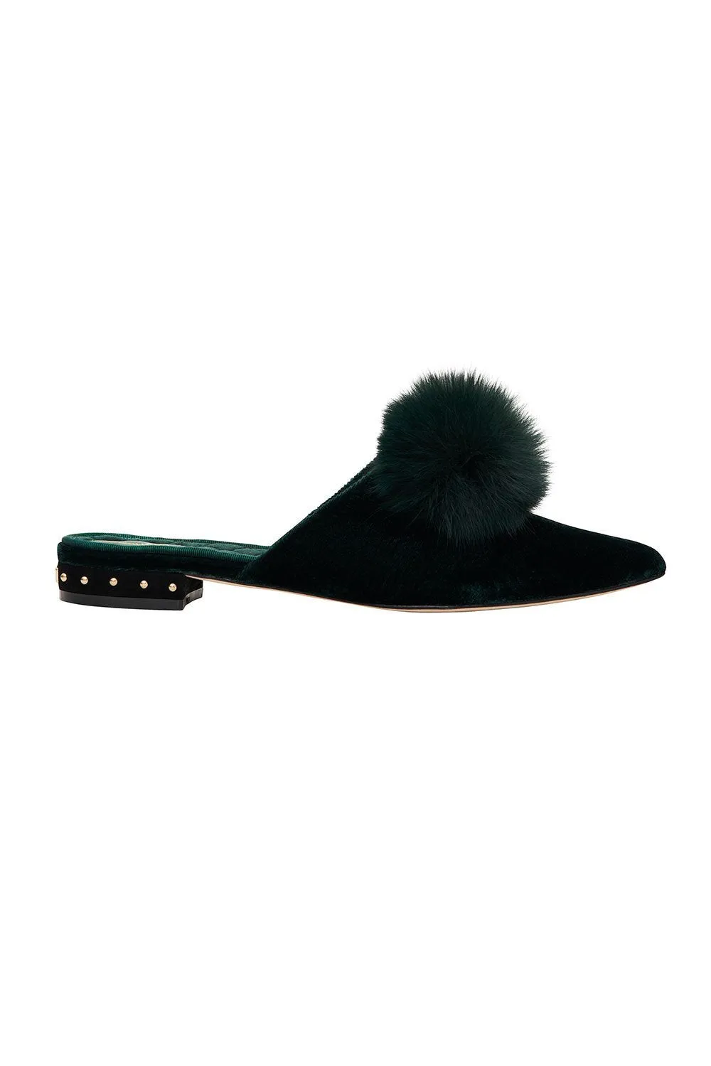 POM POM SLIPPER LUXE EMERALD