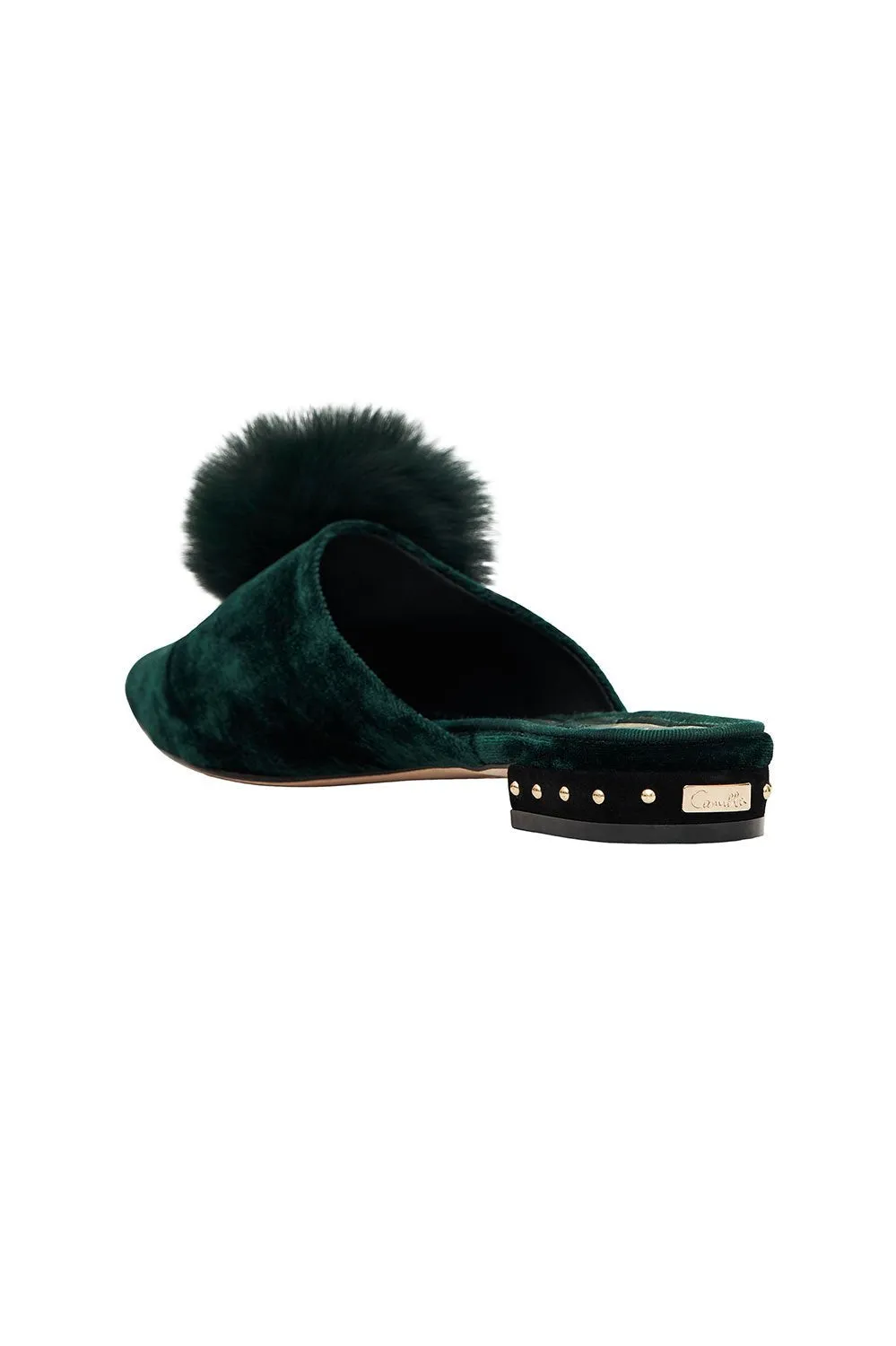 POM POM SLIPPER LUXE EMERALD