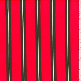 Red/Black Stripe Double Brushed Jersey Knit Fabric