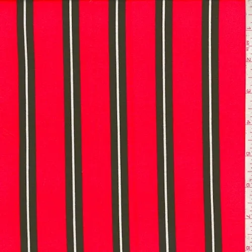 Red/Black Stripe Double Brushed Jersey Knit Fabric