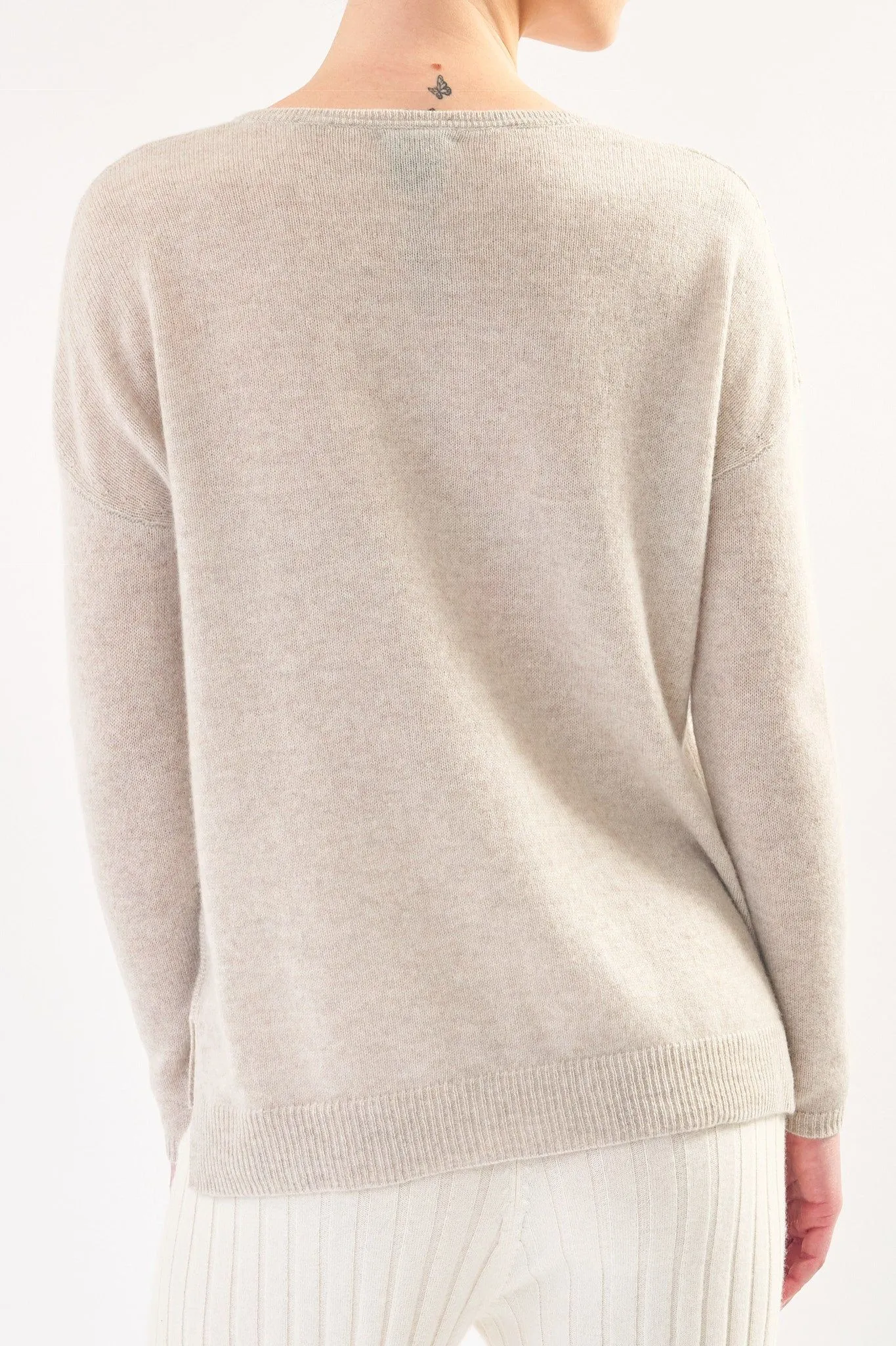 Robertson Madison 100% Cashmere Crewneck CC-221 | Oat | Clearance Final Sale