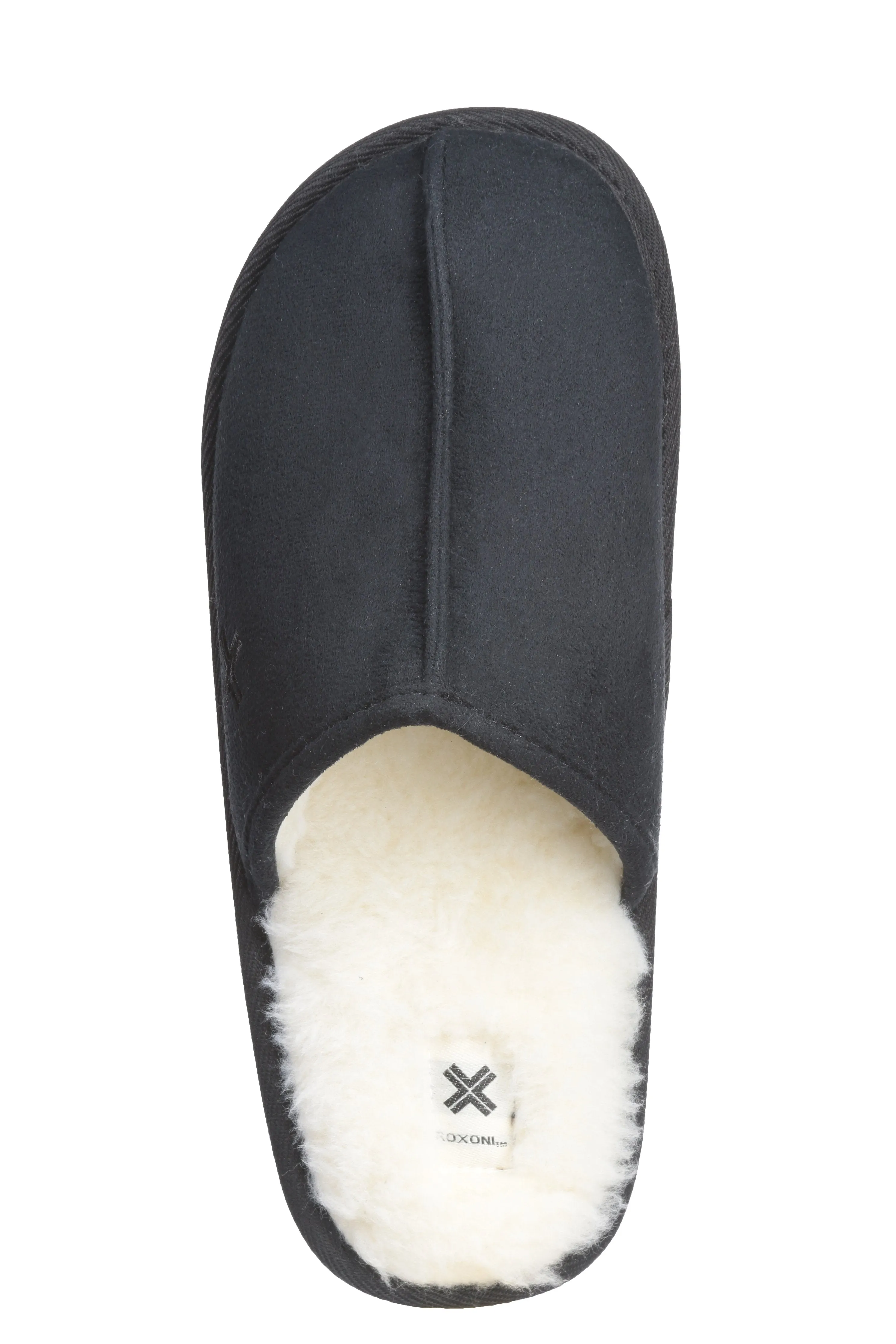 Roxoni Mens Suede Faux Sheepskin Lined House Slippers