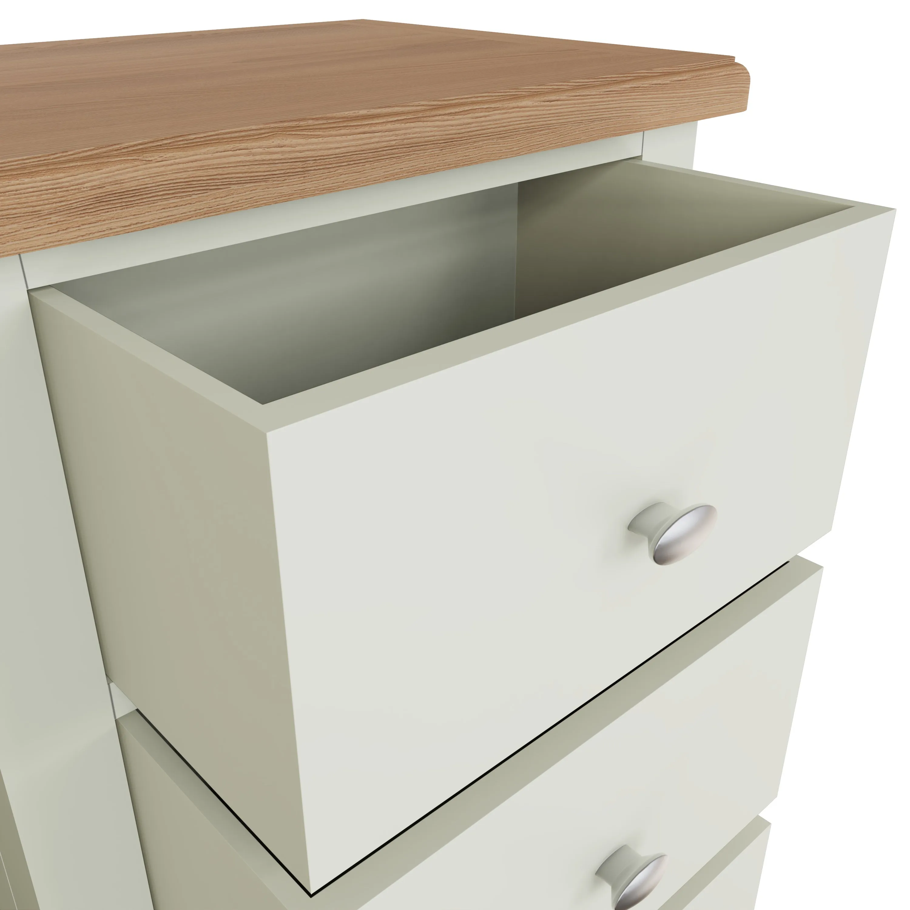 Salisbury Pure White Chest of 5 Drawers - Narrow 50 x 36 x 115 cm