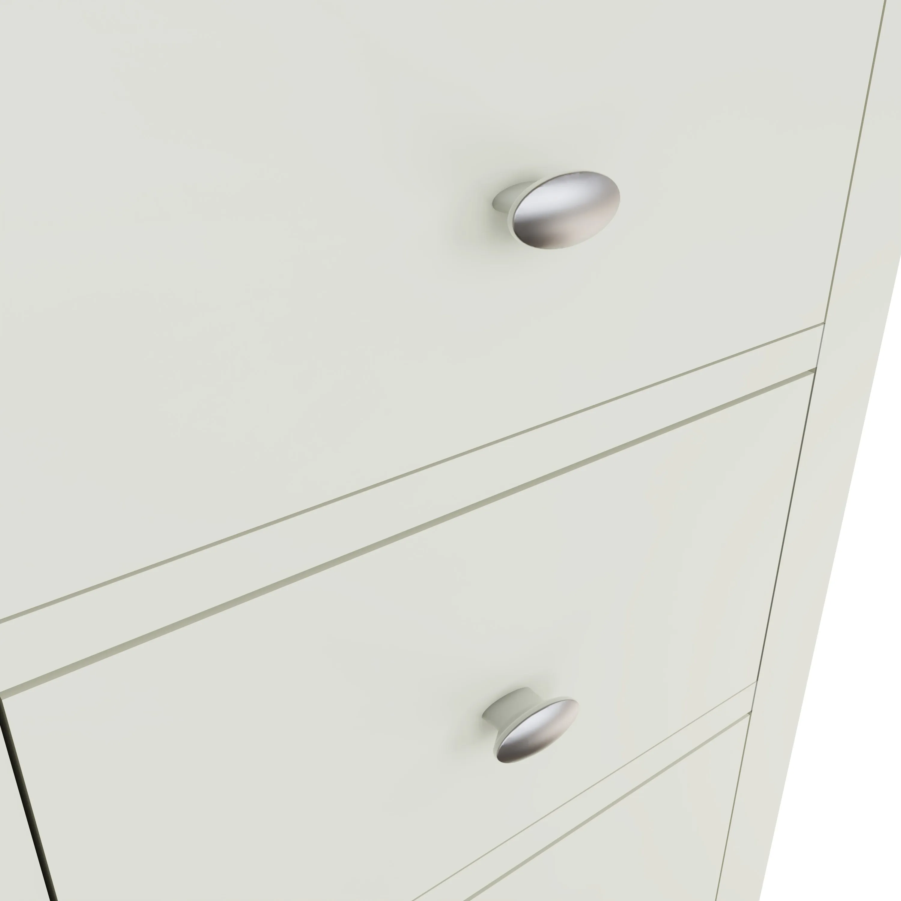 Salisbury Pure White Chest of 5 Drawers - Narrow 50 x 36 x 115 cm