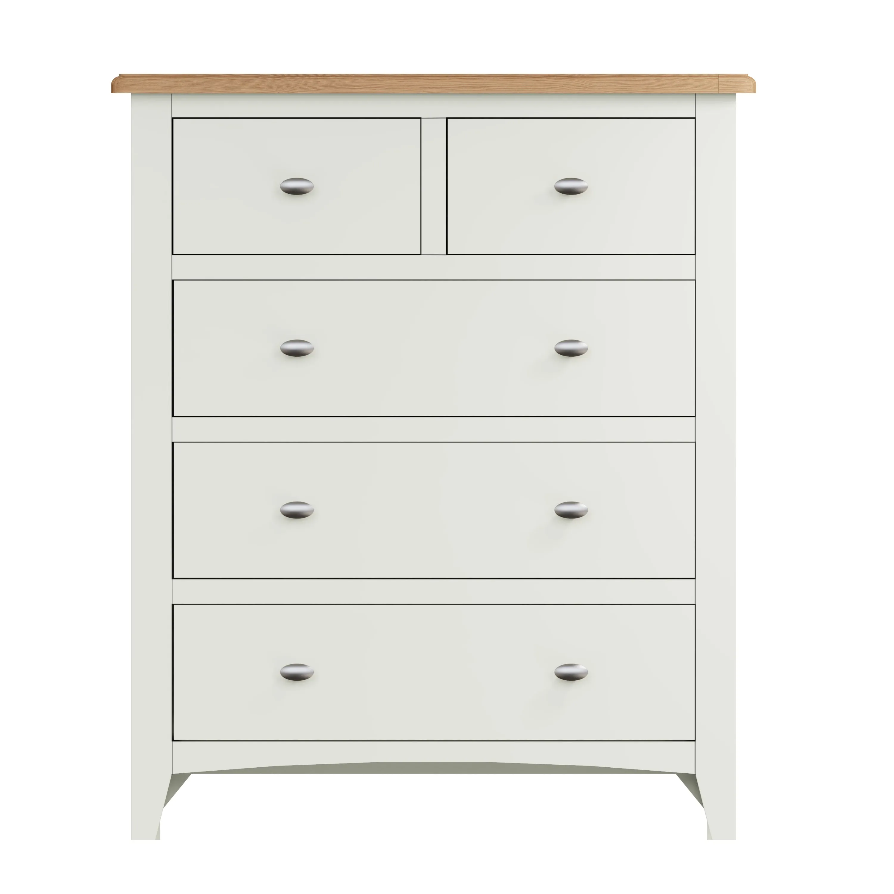 Salisbury Pure White Chest of Drawers 2 Over 3 80 x 40 x 95 cm