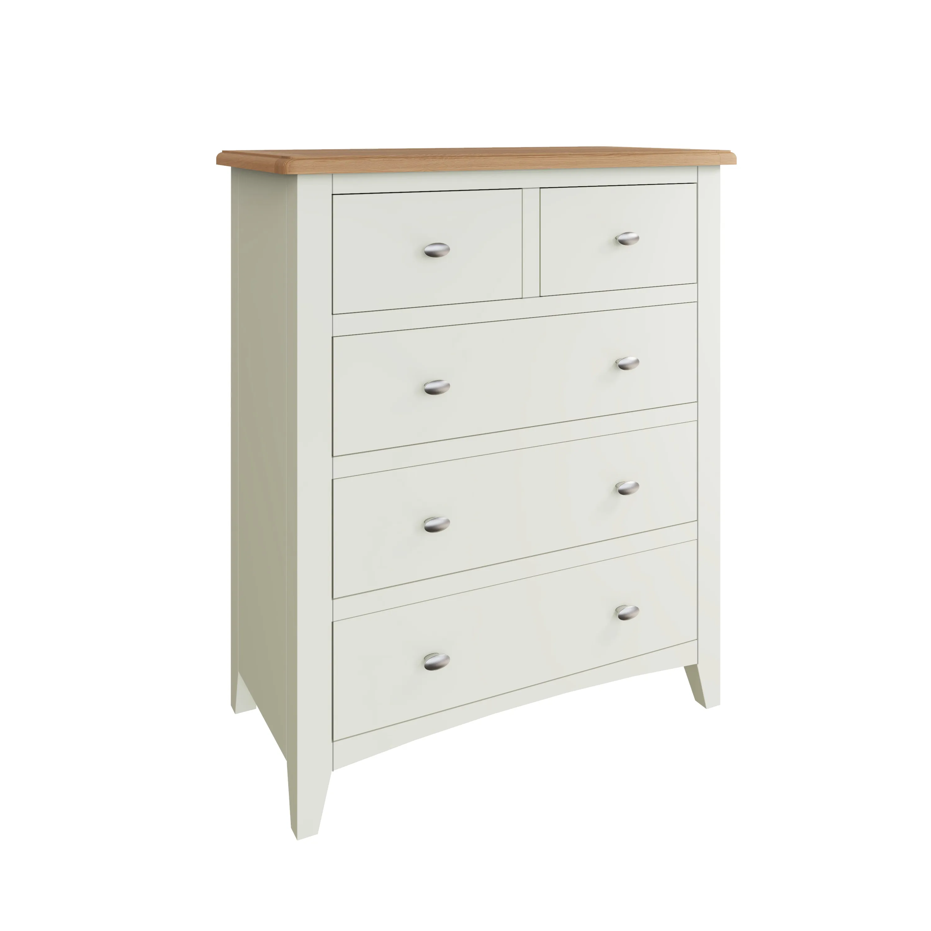 Salisbury Pure White Chest of Drawers 2 Over 3 80 x 40 x 95 cm