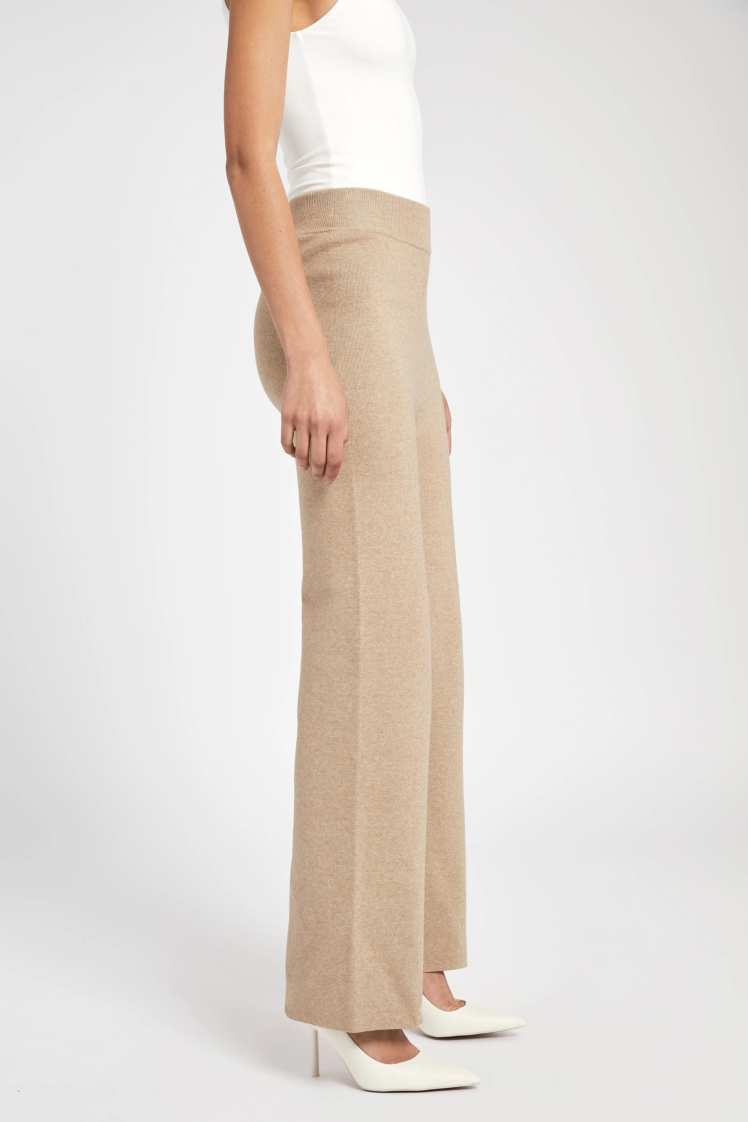 Slouchy Lounge Knit Trousers - Birch