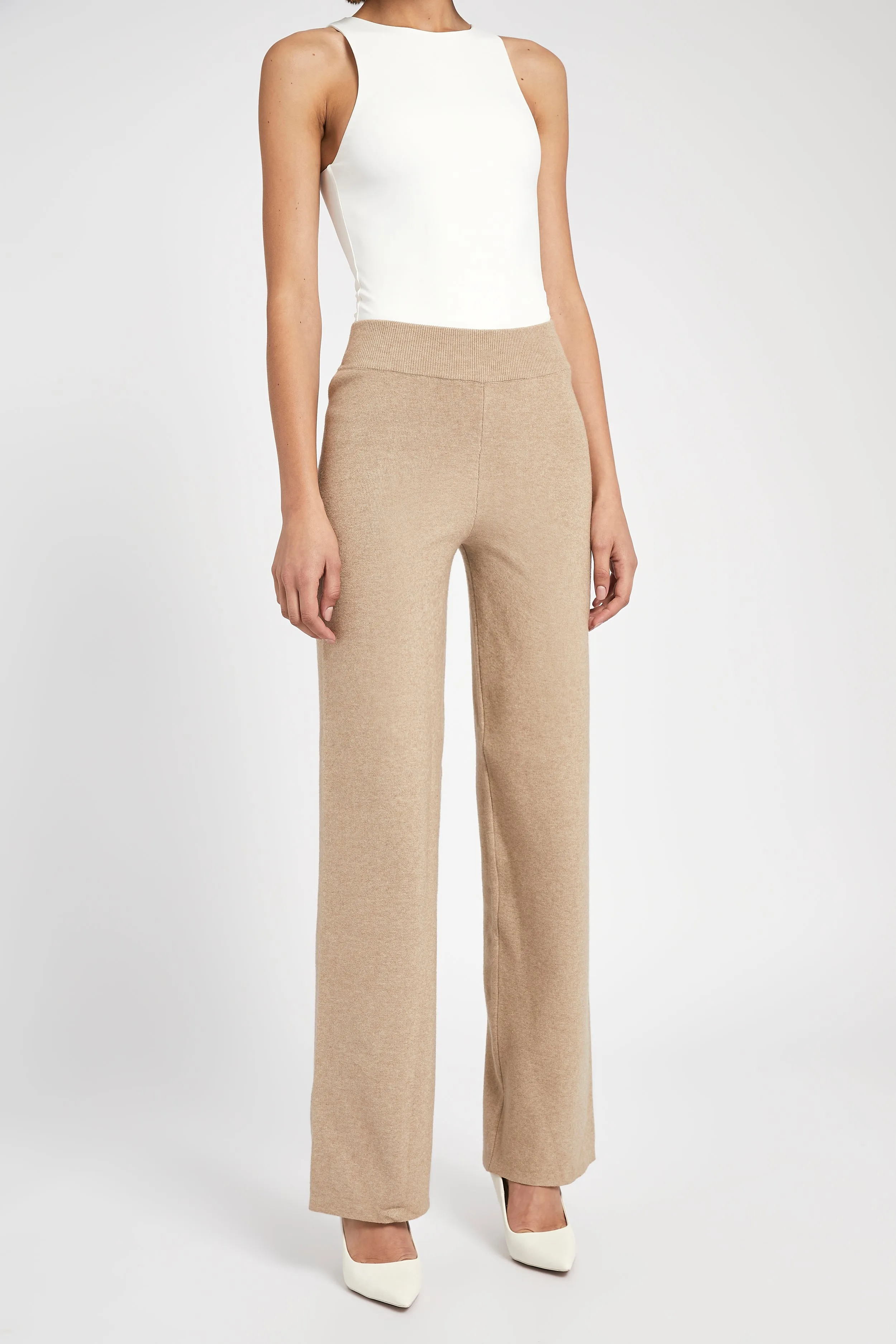 Slouchy Lounge Knit Trousers - Birch