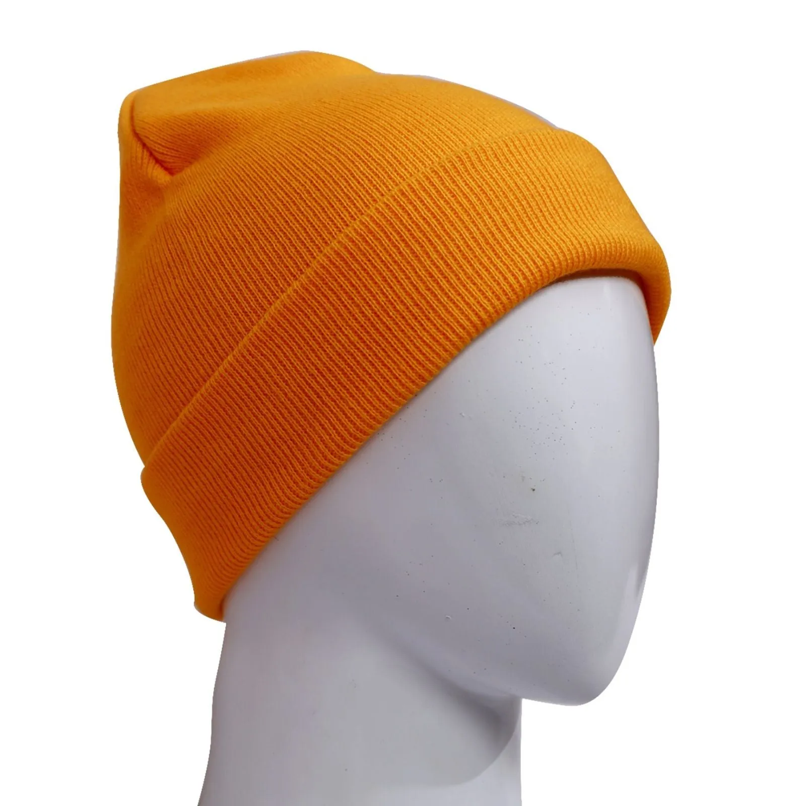 Solid Acrylic Knit Beanies Orange Caps | Pack Of 6 | Free Shipment For USA