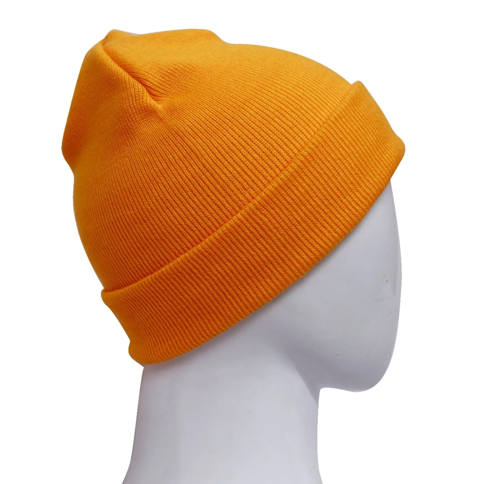 Solid Acrylic Knit Beanies Orange Caps | Pack Of 6 | Free Shipment For USA