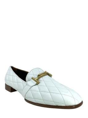 TOD'S Double T Quilted Leather Loafers Size 9