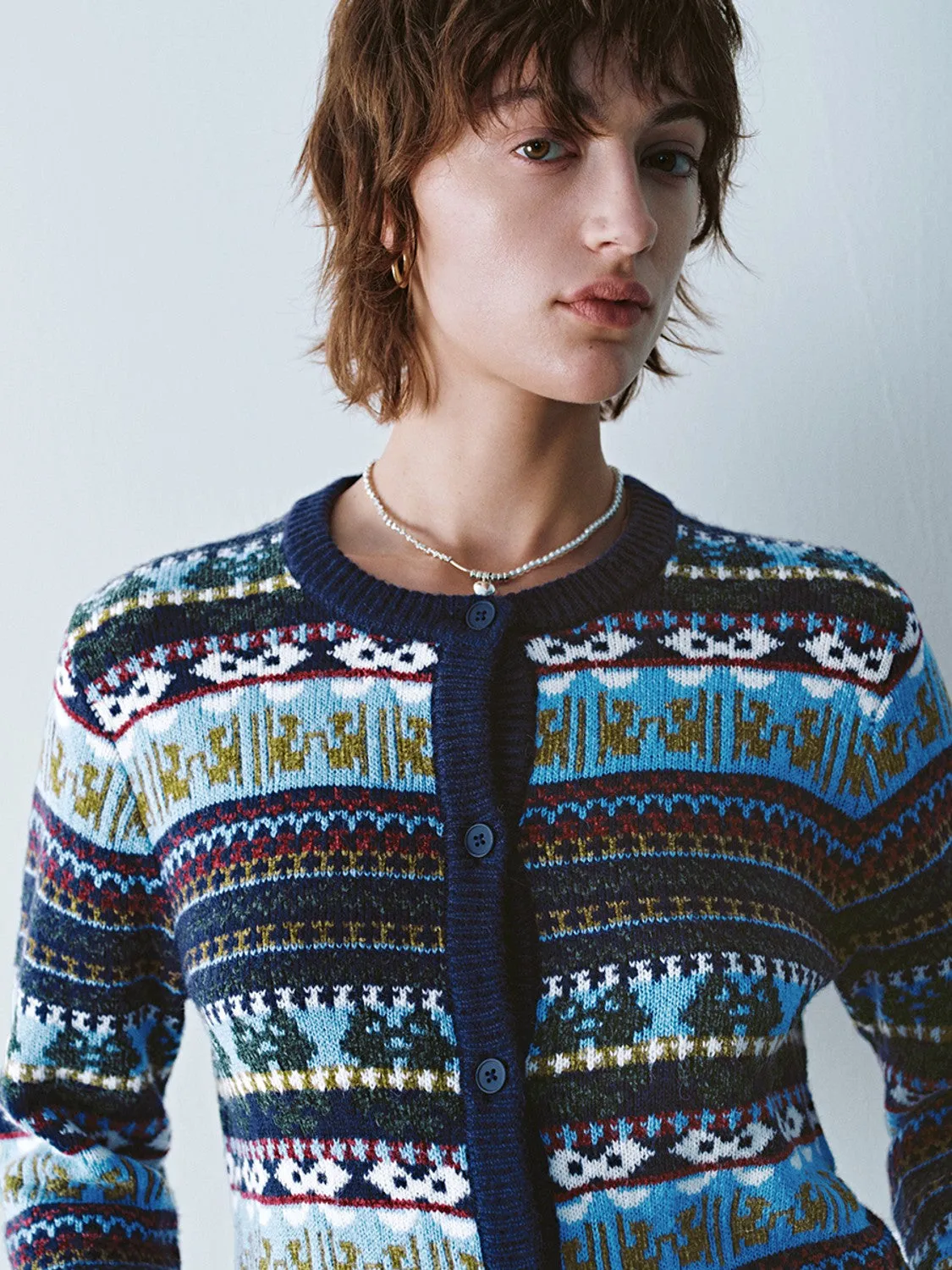 Tribal Cropped Knitted Cardigans