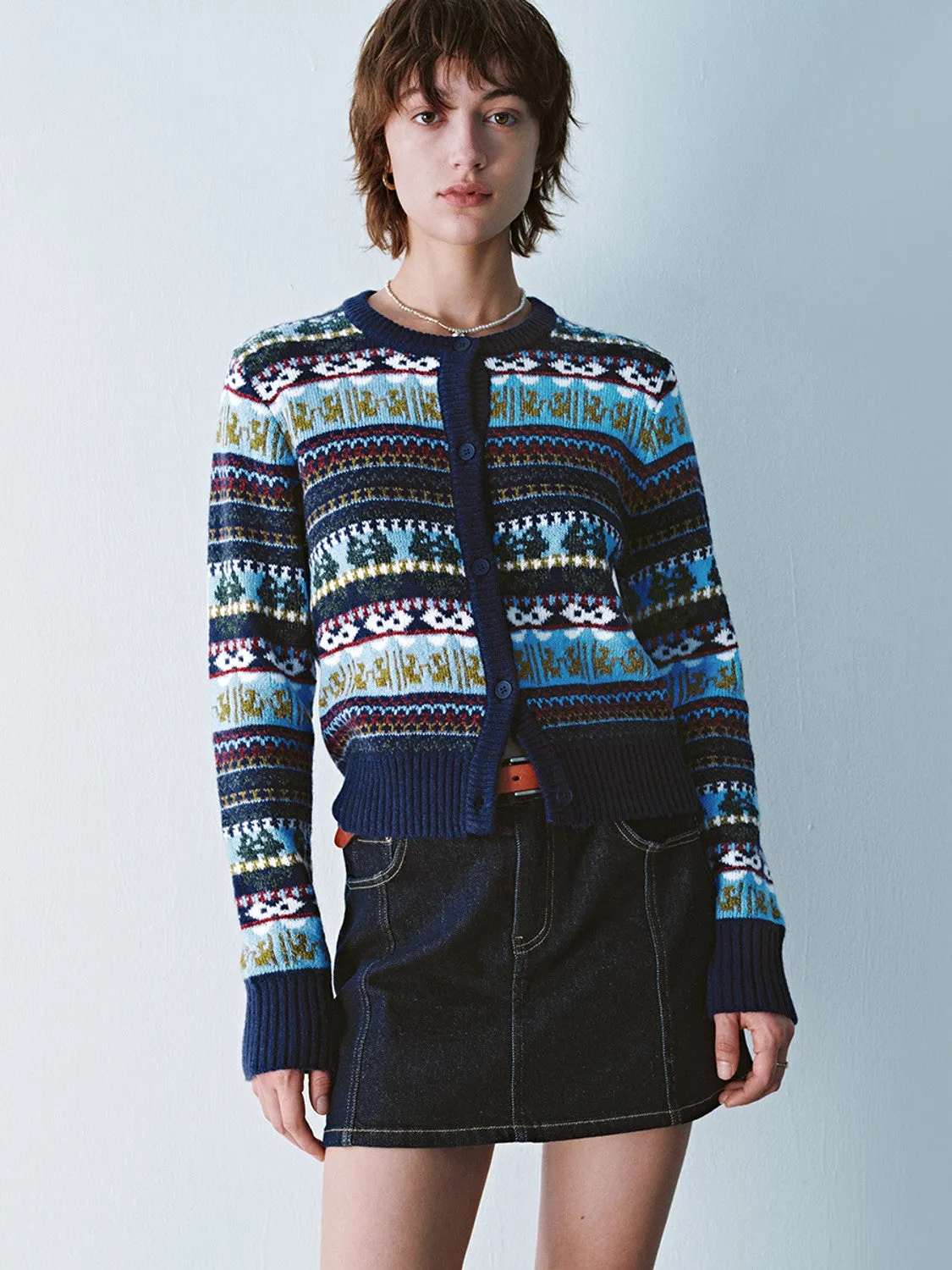 Tribal Cropped Knitted Cardigans