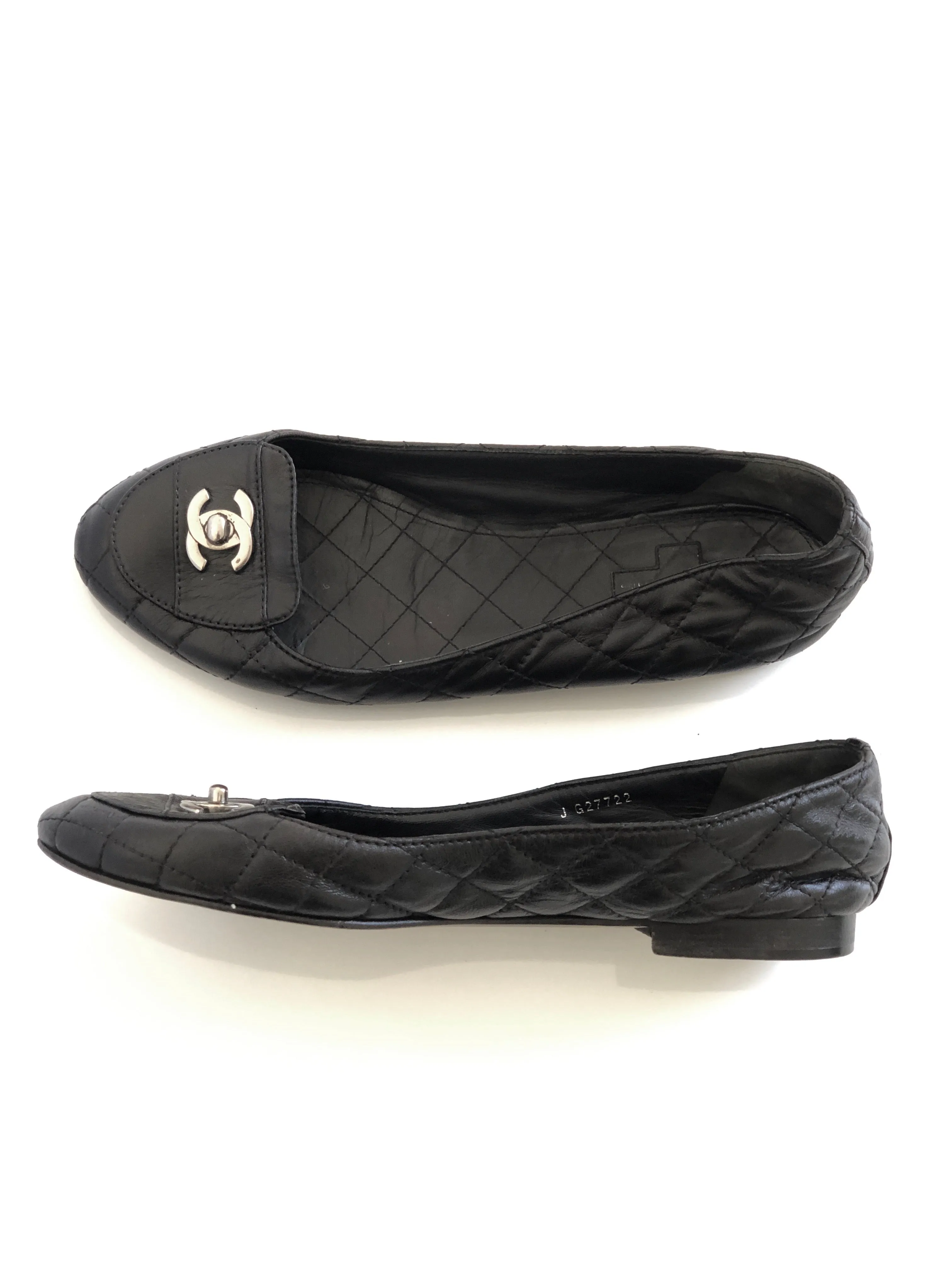 VINTAGE: Black Quilted Chanel Loafers