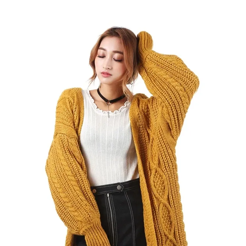 Women's Autumn/Winter Casual Knitted V-Neck Long Cardigan