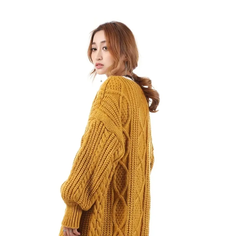 Women's Autumn/Winter Casual Knitted V-Neck Long Cardigan