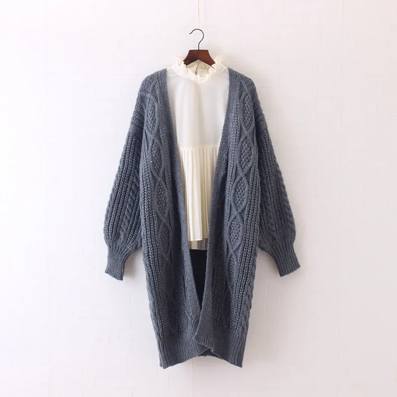 Women's Autumn/Winter Casual Knitted V-Neck Long Cardigan