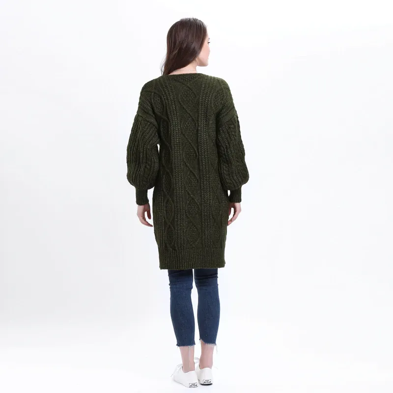 Women's Autumn/Winter Casual Knitted V-Neck Long Cardigan