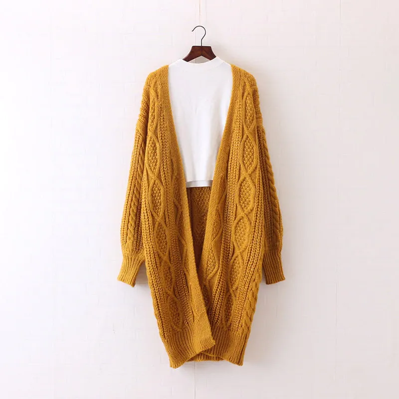 Women's Autumn/Winter Casual Knitted V-Neck Long Cardigan