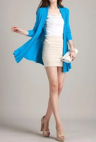 Women's Casual Fashion Color Cardigan Without Zipper