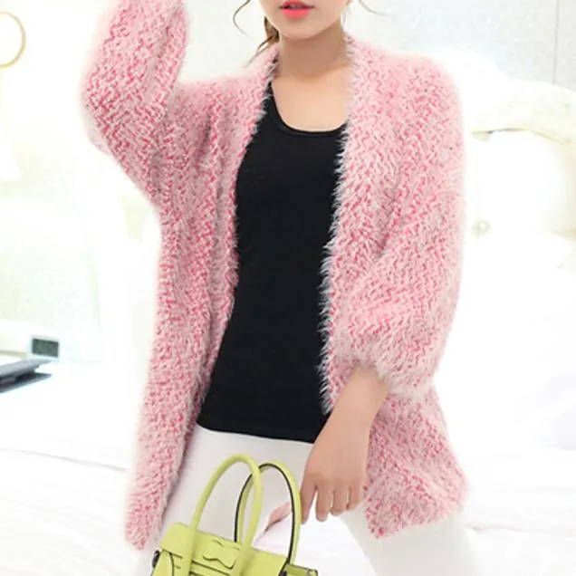 Women's Colored Casual Loose Long Knitted Cardigan