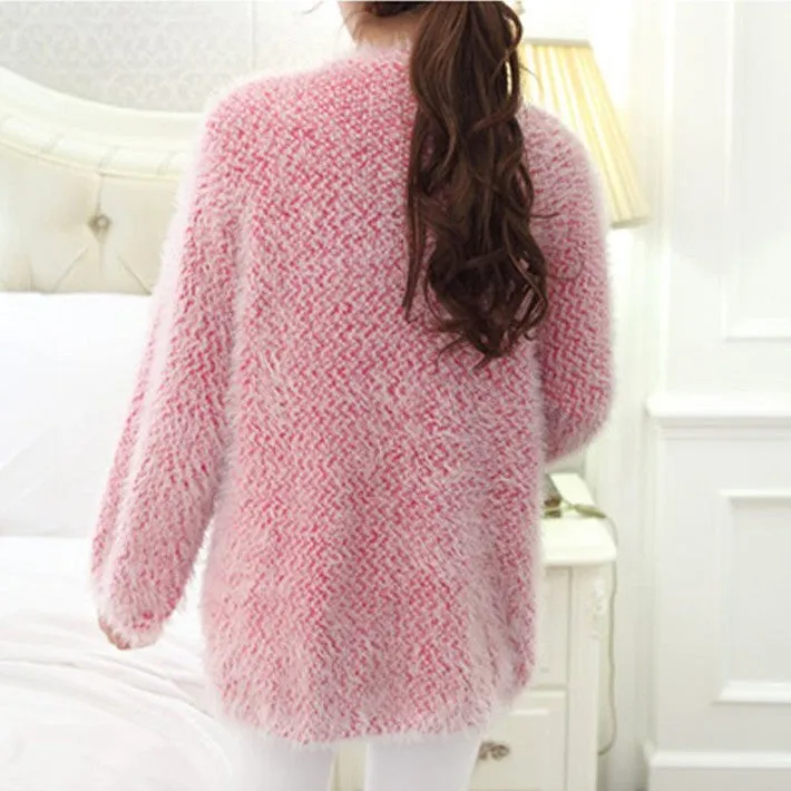 Women's Colored Casual Loose Long Knitted Cardigan