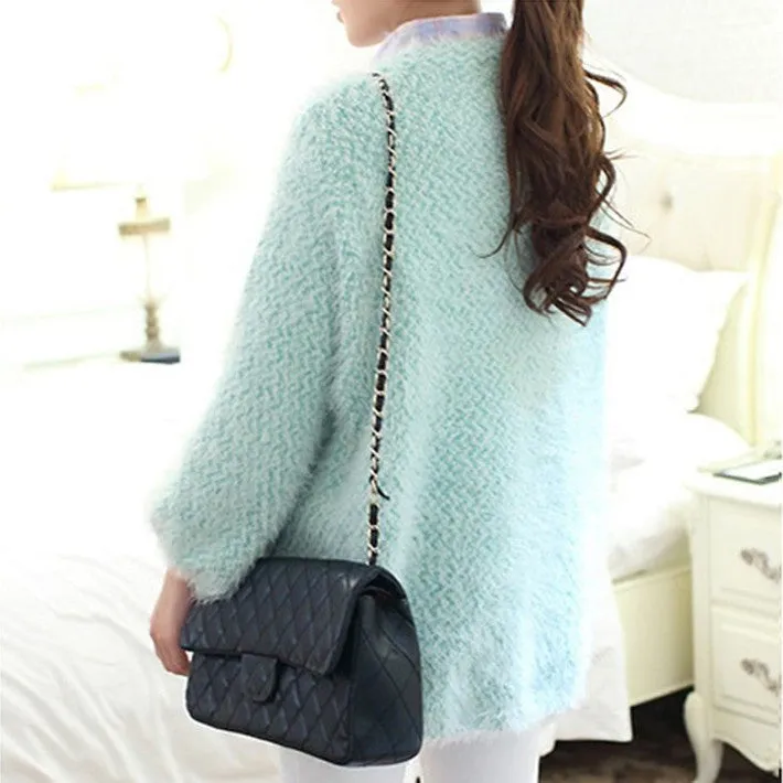 Women's Colored Casual Loose Long Knitted Cardigan