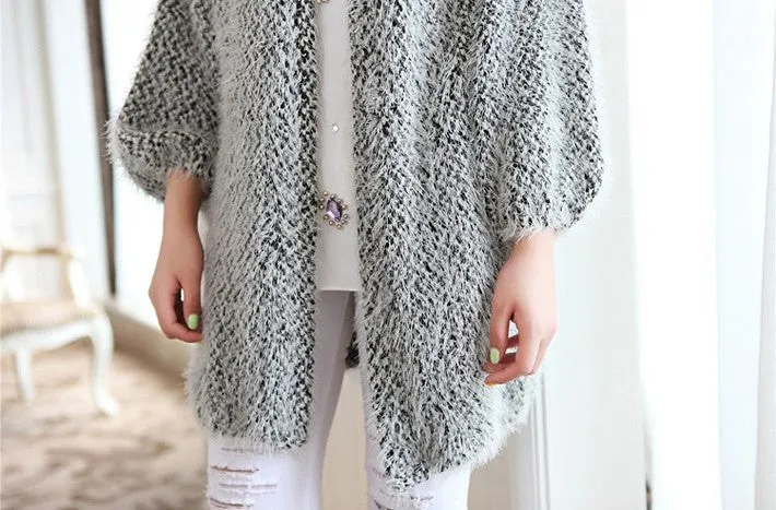 Women's Colored Casual Loose Long Knitted Cardigan