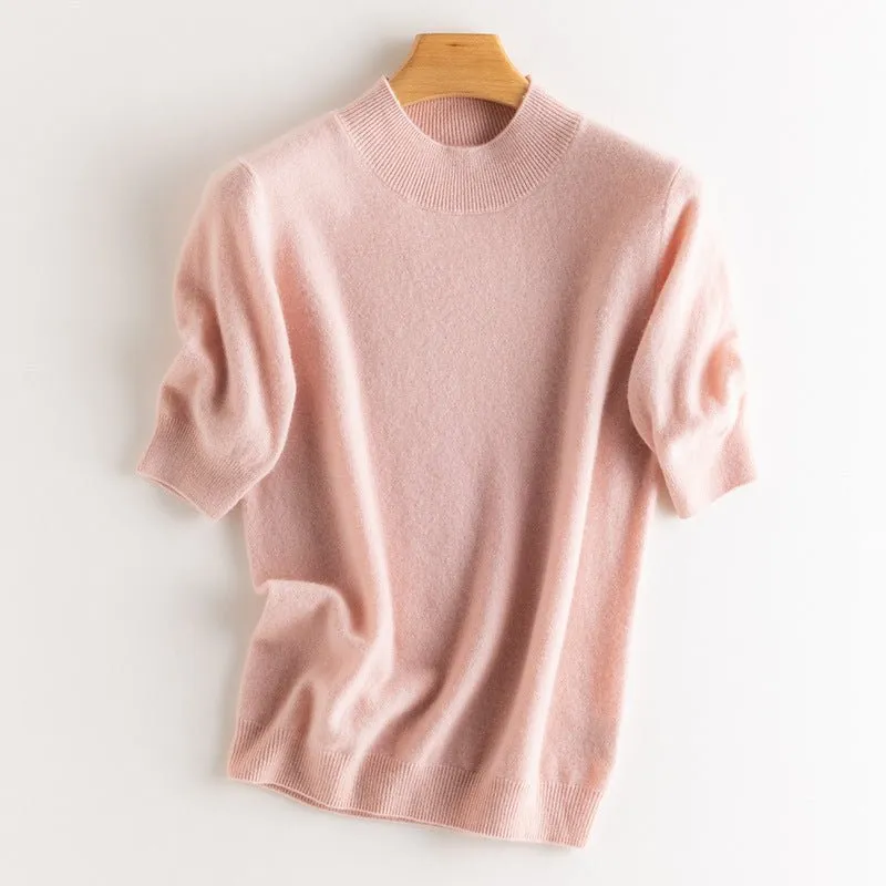 Women's Half Sleeve Cashmere Wool Sweater