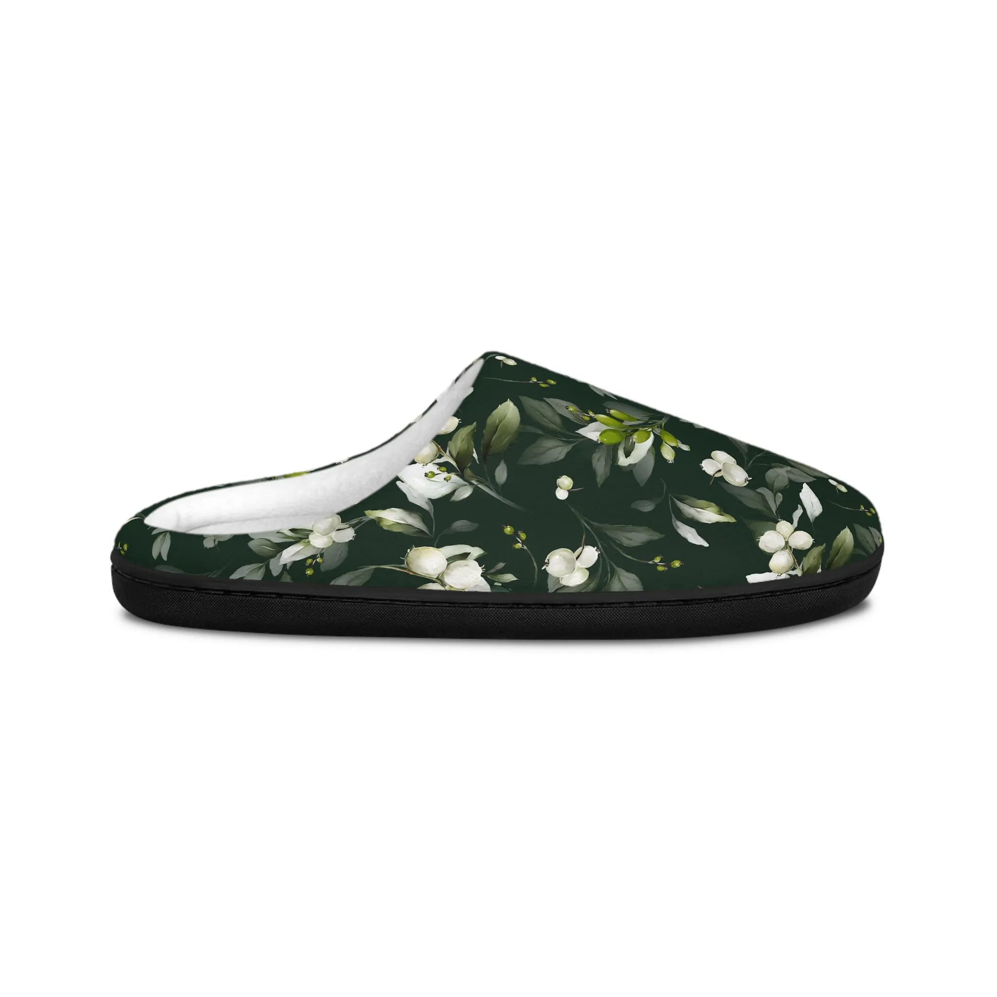 Women's Indoor Slippers - Christmas Mistletoe Botanicals Collection