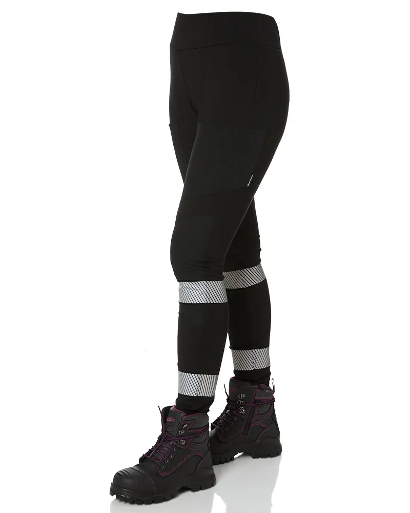 Women's Taped Work Stretch Leggings - Black