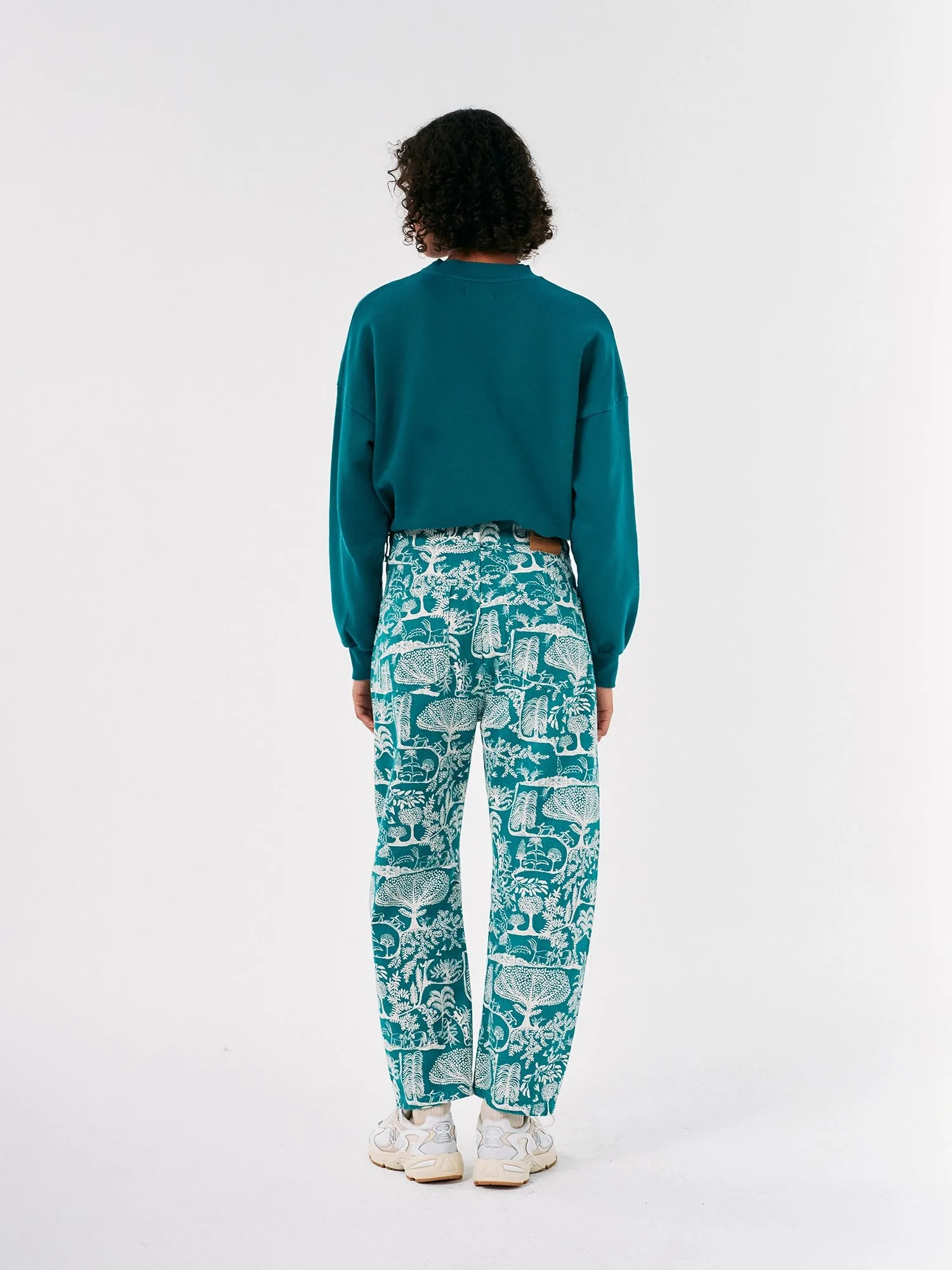 Wonderland printed long tapered pants